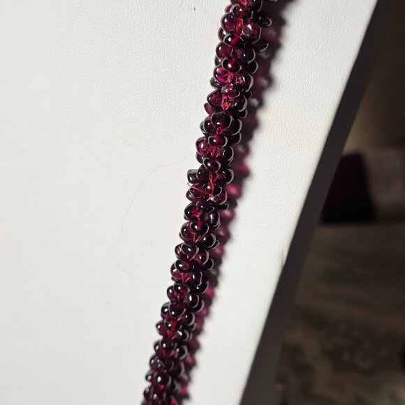 Black Cherry Garnet Beaded Long Necklace 30" 119 Grams - Picture 14 of 15